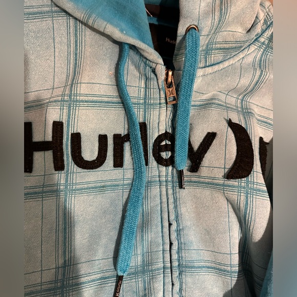 Hurley two toned baggy hooded zipper front sweatshirt distressed - Picture 6 of 10